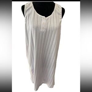 Aria/Komar vintage blue white pin striped cotton blend ladies nightgown size LG